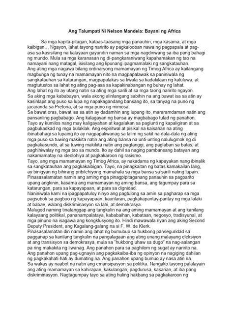 ANG TALUMPATI NI KAGAWAD .
